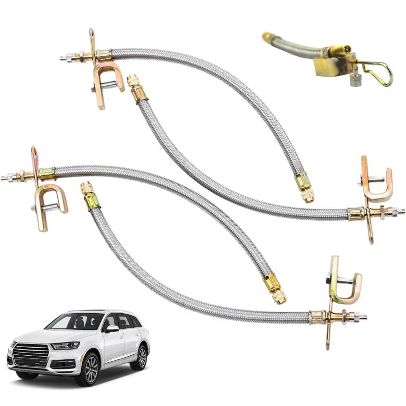 CGTQROVR Flexibler Reifventil -Erweiterung 4PCS 7 Edelstahl geflochtene Ventilstammverlängerung mit 4 Clips für Dual -Wheel -LKW -Wohnmobilanhängerautoausrüstung von CGTQROVR