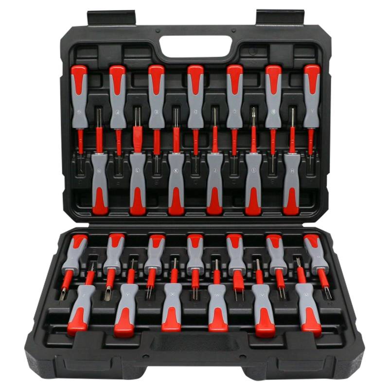 CHANG QI 26-TLG Terminal Removal Tool Kit, ISO-Stecker-Entriegelungswerkzeug, Stecker-Entriegelungswerkzeug Automobilstecker, Kabelstecker, Werkzeugsatz zum Entfernen von Stiften von CHANG QI