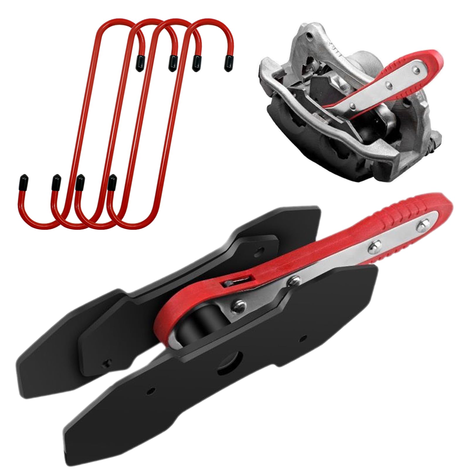 CHANG QI Bremssattelwerkzeug Ratschen Bremskolben-Rückstell-Werkzeug mit 2 Stahlplatten und 4 S Haken Bremsbelag-Ersatzhaken…… CHANG QI Bremssattelwerkzeug Ratschen Bremskolben-Rückstell-Werkzeug mit 2 Stahlplatten und 4 S Haken Bremsbelag-Ersatzhaken…… von CHANG QI