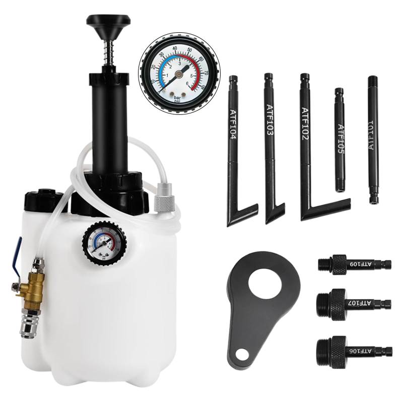 Chang QI Getriebeflüssigkeitspumpe (3L), Ölfüllung Füllsystem Flüssigkeitstransferpumpe Werkzeug mit 8 AluminiumlegierungsadapternGetriebeflüssigkeitsextraktor von C Q CHANG QI