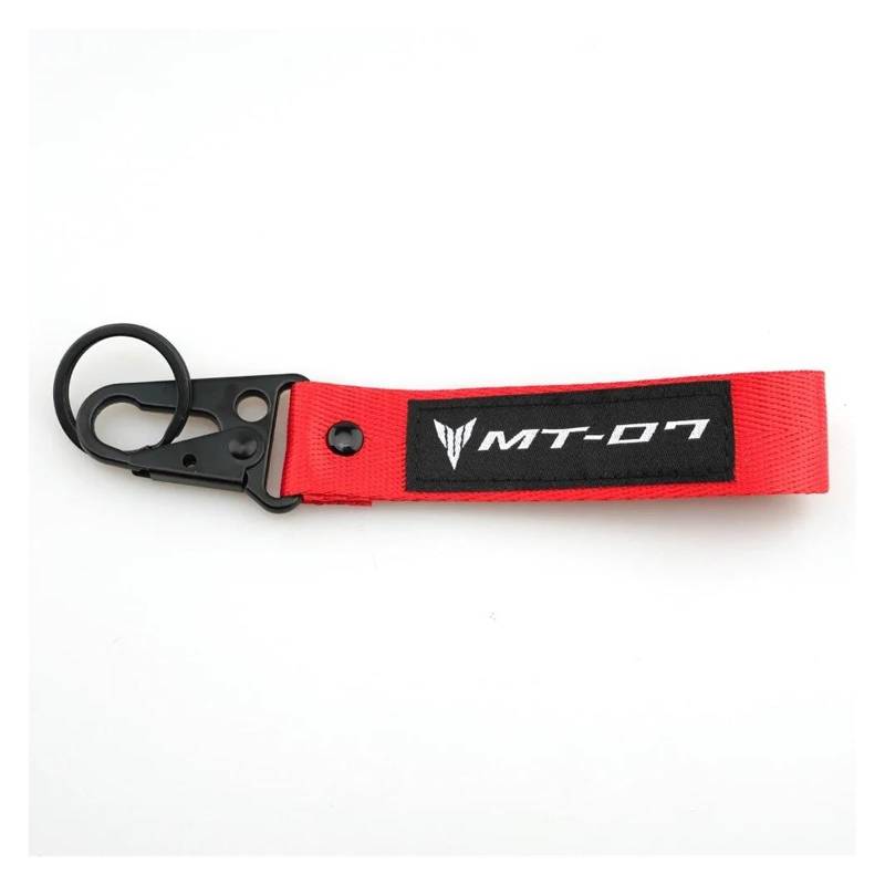 Motorrad-Stickerei-Schlüsselbund Schlüsselbund Schlüsselring Kette Für YAM&AHA MT07 MT-07 MT 07 FZ07 FZ-07 2019 2020-2024(Red) von CHANGBOY