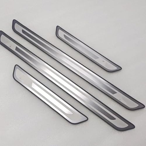 4 Stück Auto Edelstahl Einstiegsleisten Schutz für VW T5 (T5.2) 2009-2015 (3-Türer Transporter), Edelstahl Aufkleber Kantenschutz Styling Tuning Zubehör Aufkleber Trim rutschfest,B von CHANGKAIFA