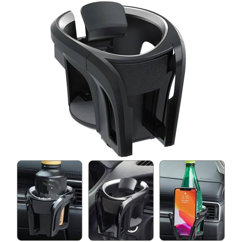 Auto Getränkehalter Becherhalter Handyhalterung für Peugeot 2008 e-2008 206 CC 207 208 e-208, Verstellbarer Auto Belüftungs Becherhalter Komfort und Sicherheit Hält,Black- von CHANGNIANFA