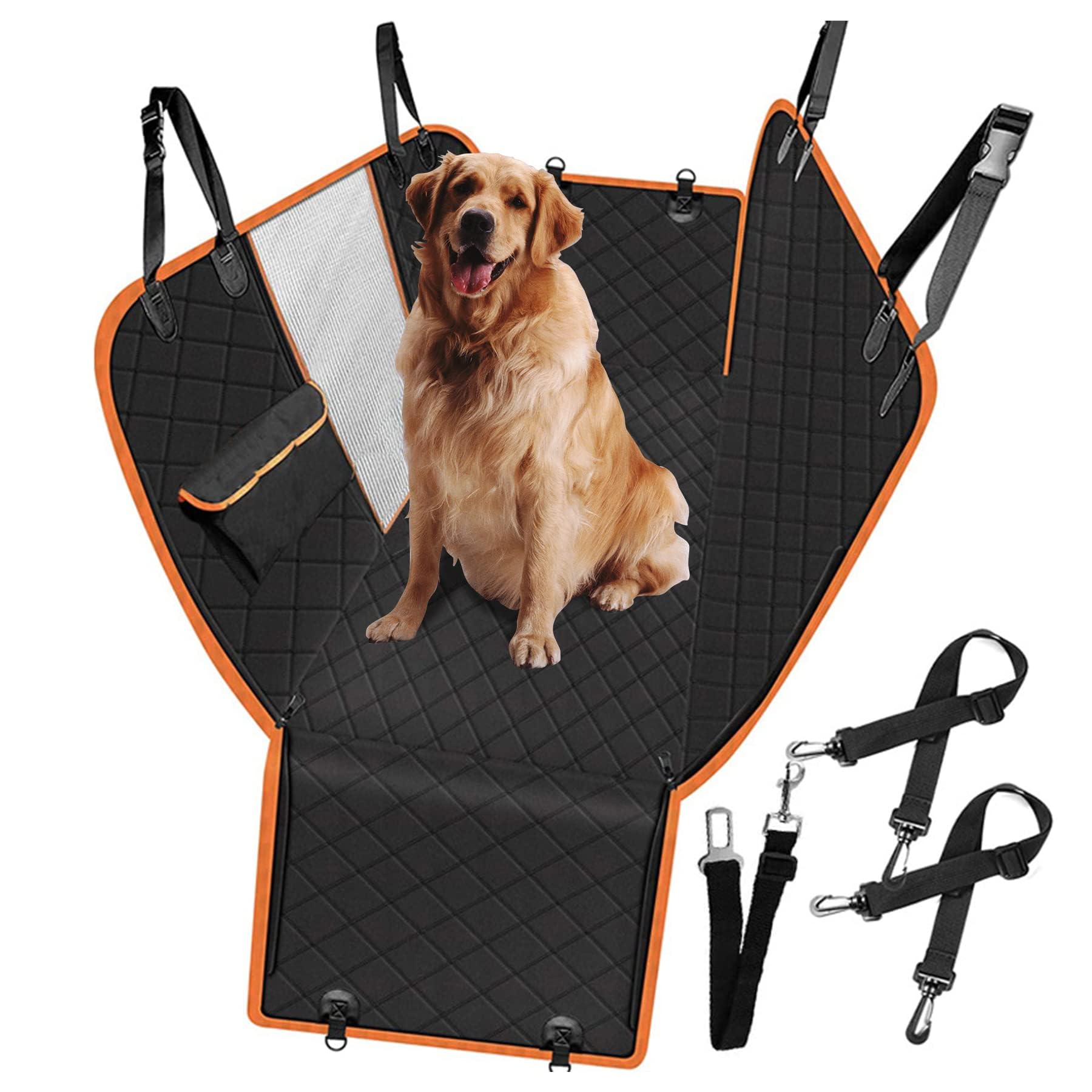 CHANGNIANFA Autoschondecke Hund Rücksitz für VW Tiguan Allspace 2 (II) BW2 I 2017-2024, mit Seitenschutz und Sichtfenster Auto Hundedecke Rücksitz Kratzfeste Wasserabweisende,A von CHANGNIANFA