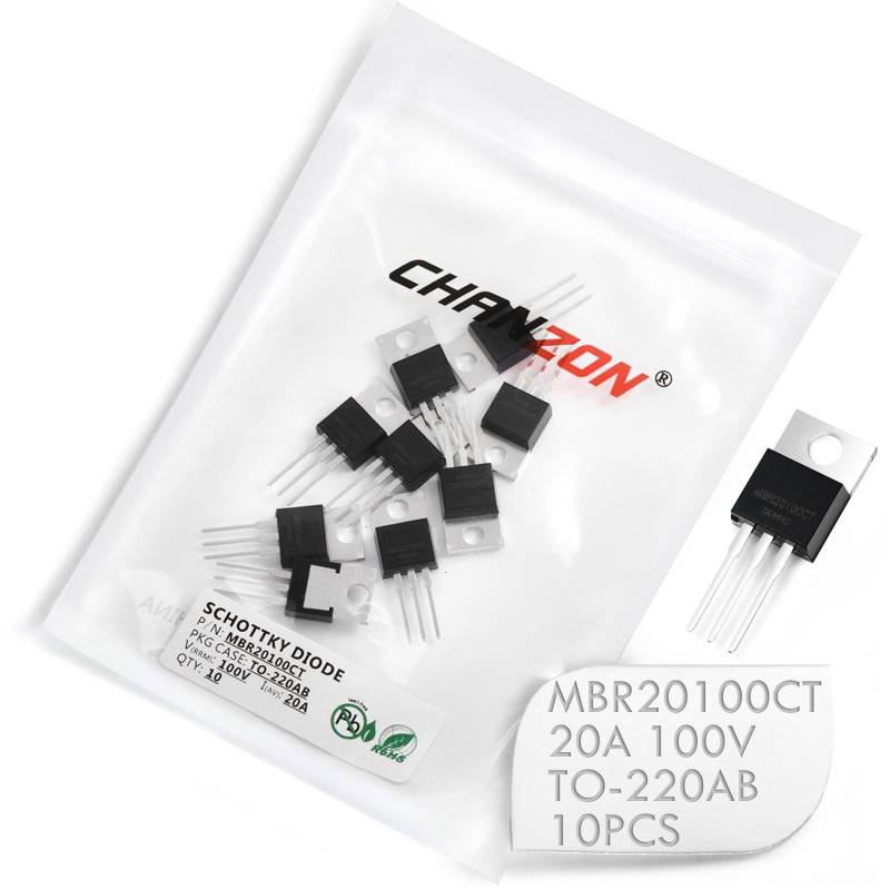 (Packung mit 10 Stück) Chanzon MBR20100CT Schottky-Barriere-Gleichrichterdioden 20A 100V TO-220AB (TO-220) 20 Amp 100 Volt von CHANZON