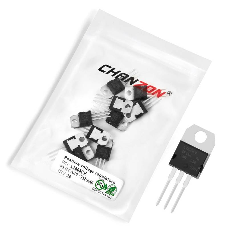 Chanzon 10 Stück L7805CV TO-220 Positiver Spannungsregler-Transistor mit drei Anschlüssen von CHANZON