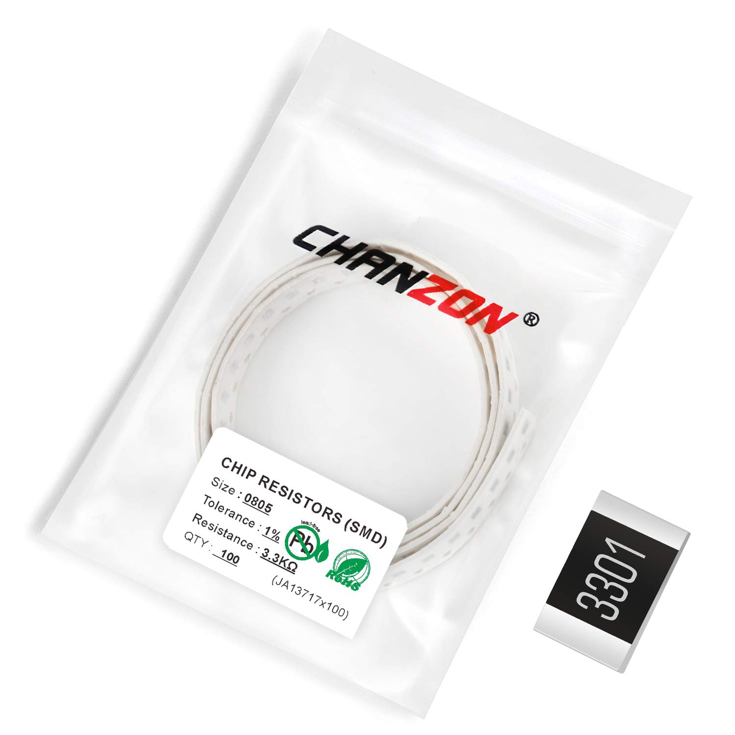 Chanzon 100pcs 0805 SMD-Widerstand 3.3K Ω Ohm 3k3 1/8W 0.125W ±1% Toleranz Dickschicht 3.3KR SMT-Chip-Widerstände Rohs-zertifiziert Chanzon 100pcs 0805 SMD-Widerstand 3.3K Ω Ohm 3k3 1/8W 0.125W ±1% Toleranz Dickschicht 3.3KR SMT-Chip-Widerstände Rohs-zertifiziert von CHANZON