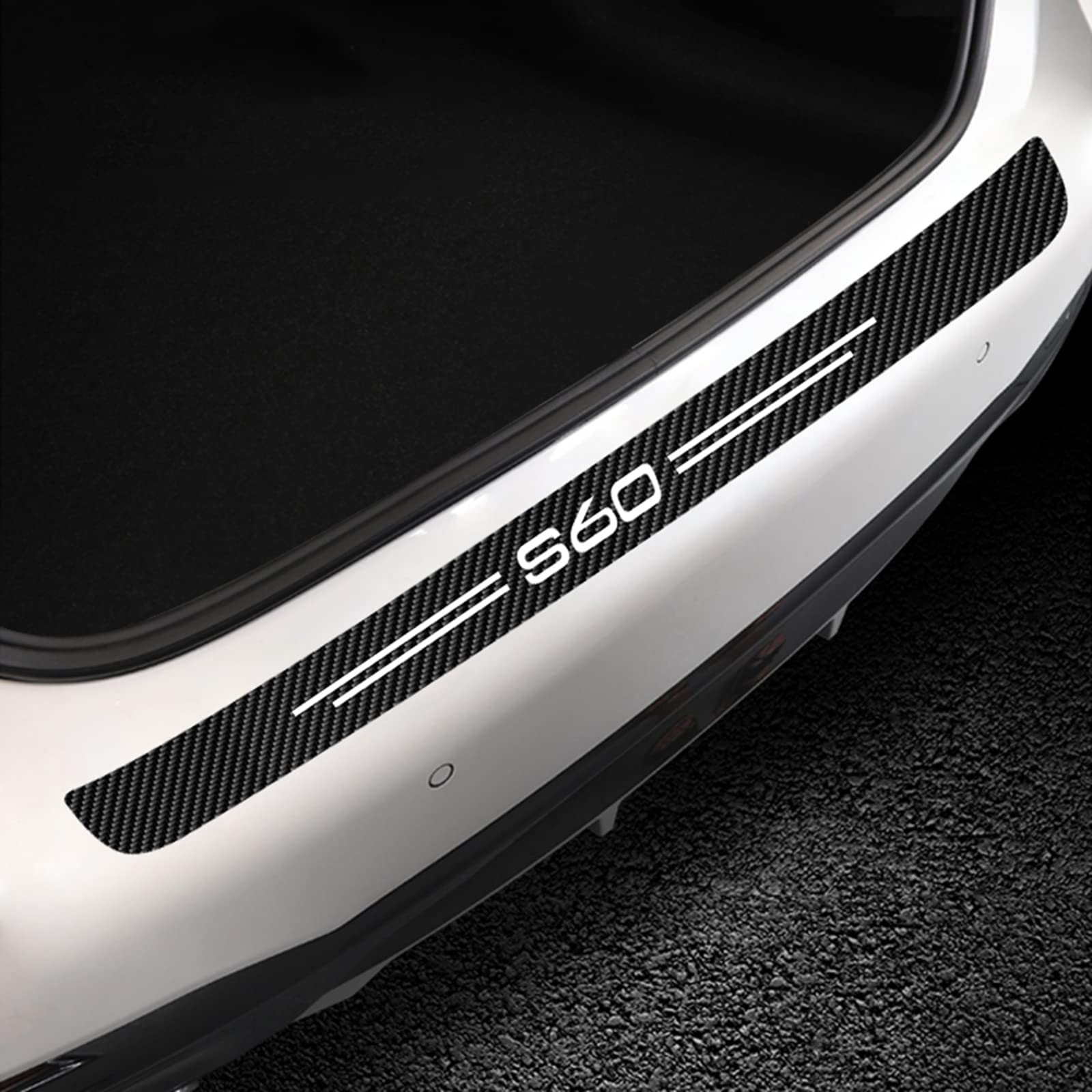Auto Ladekantenschutz für Volvo S60 2014-2021 2022 2023 2024, Kohlefaser Stoßstangenschutz Anti-Kratz Lackschutzfolie Heckstoßstangenschutz Aufkleber Auto Ladekantenschutz für Volvo S60 2014-2021 2022 2023 2024, Kohlefaser Stoßstangenschutz Anti-Kratz Lackschutzfolie Heckstoßstangenschutz Aufkleber von CHAOWEIFB