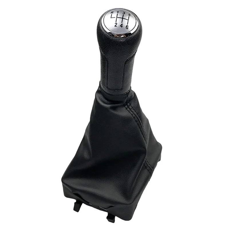 CHEFRU Auto Schalthebel Kopf Kompatibel mit VW für Polo 9N 9N2 2002 2003 2004 2005 2006 2007 2008 2009 5 6 Gang Auto Schaltknauf Gaitor Kofferraumabdeckung(4,6 Speed) von CHEFRU