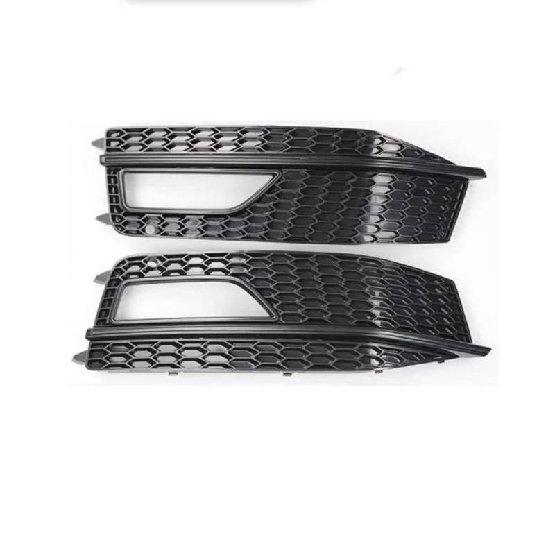 CHEFRU Kompatibel Mit A4 B8.5 Sport 2013 2014 2015 Auto-Frontstoßstangen-Kühlergrill-Zierleiste Nebelscheinwerfer-Abdeckrahmen Auto-Nebelscheinwerfer-Abdeckgitter stoßstange Grill(Black) von CHEFRU