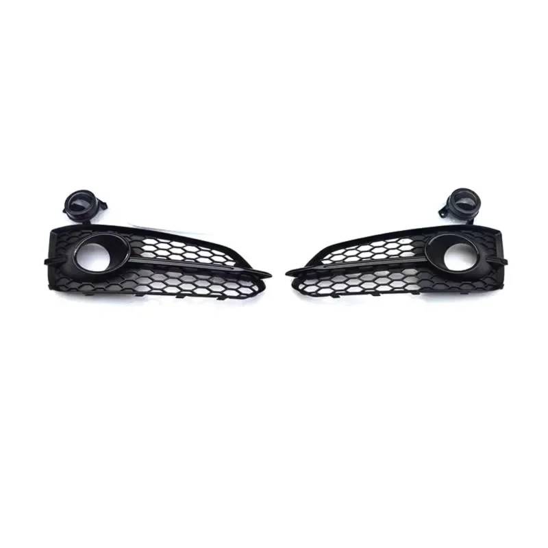 CHEFRU Kompatibel Mit S8 A8 2014 2015 2016 2017 Auto-Frontstoßstangen-Kühlergrill-Zierleiste Nebelscheinwerfer-Abdeckrahmen Nebelscheinwerfer-Kühlergrill-Zierleiste stoßstange Grill(Black) von CHEFRU