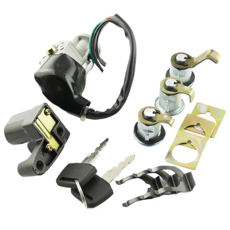 CHEFRU Motorrad Zündschalter Kompatibel Mit Cn250 Helix 1986-2007 Motorradzubehör Zündanlassschalter Tankdeckel Schlüsselschloss-Set 35010ks4711 von CHEFRU