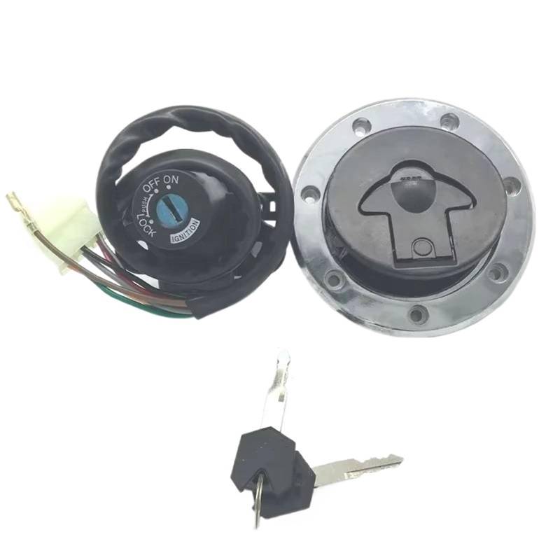 CHEFRU Motorrad Zündschalter Kompatibel Mit Für Zx6r 2000 2001 2002 Für Zx9r 1994-1999 Für Zx7r Zx7rr Motorrad Zündstarterschalter Tankdeckelschloss Kit von CHEFRU