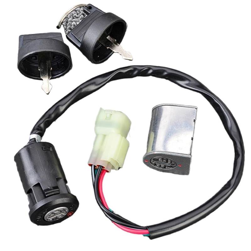 CHEFRU Motorrad Zündschalter Kompatibel Mit Kymco Für KXR 50 Euro 2 2004 2005 2006 ATV Zündung Starter Schalter Lenkung Lock Barrel Schlüssel 35010-LBA7-E00 von CHEFRU