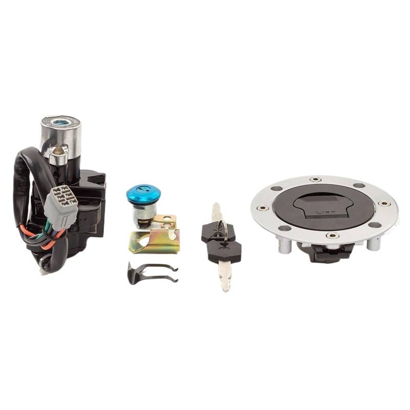 CHEFRU Motorrad Zündschalter Kompatibel Mit Suzuki Für Gsxr1300 Für Gsx1300r 1999 2000 2001 2002 2003 2004 2005 2006 2007 Motorrad Zündschloss Sperr Tankdeckel Set von CHEFRU