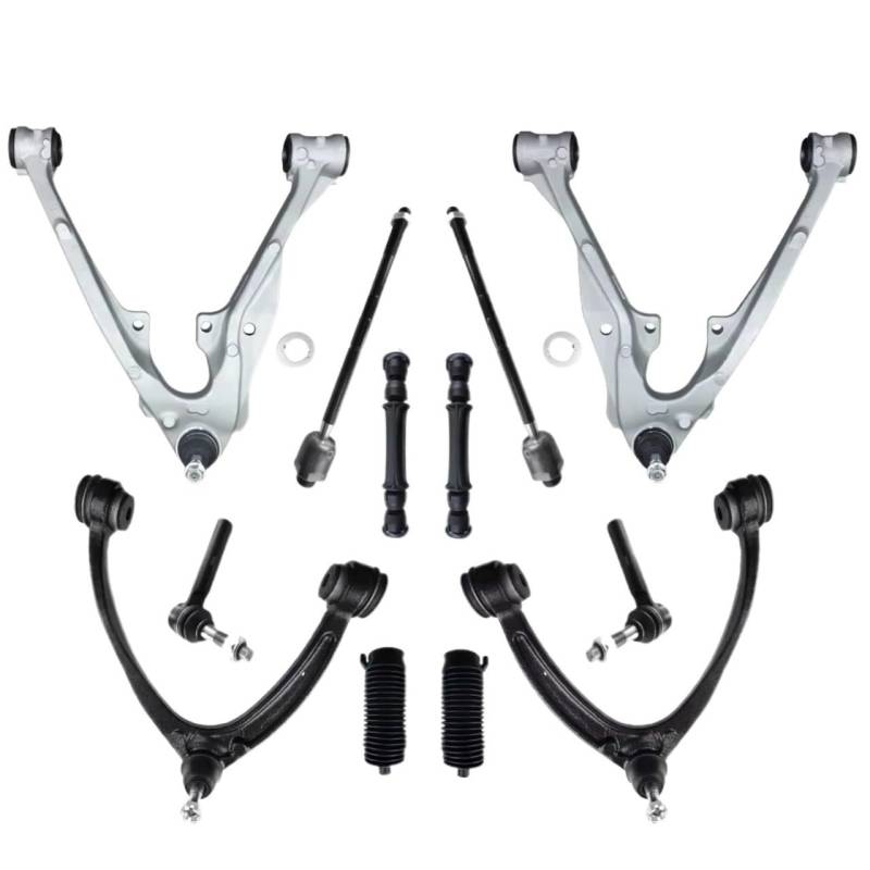 CHEFRU Querlenker Mit Lager Kompatibel Mit Chevrolet Für Tahoe 2007–2014 Für Avalanche 2007–2013, Vorderer Oberer Unterer Querlenker, Vorderer Seitlicher Verbindungsstab, Spurstangensatz von CHEFRU