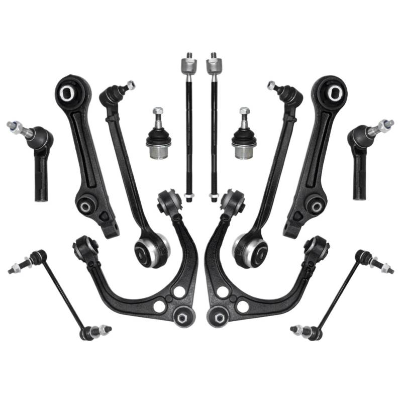 CHEFRU Querlenker Mit Lager Kompatibel Mit Chrysler Für 300 RWD 2011 2012 2013 2014 14-teiliger Vorderer Oberer Unterer Querlenker Stabilisator-Aufhängungssatz K620177 K620178 von CHEFRU