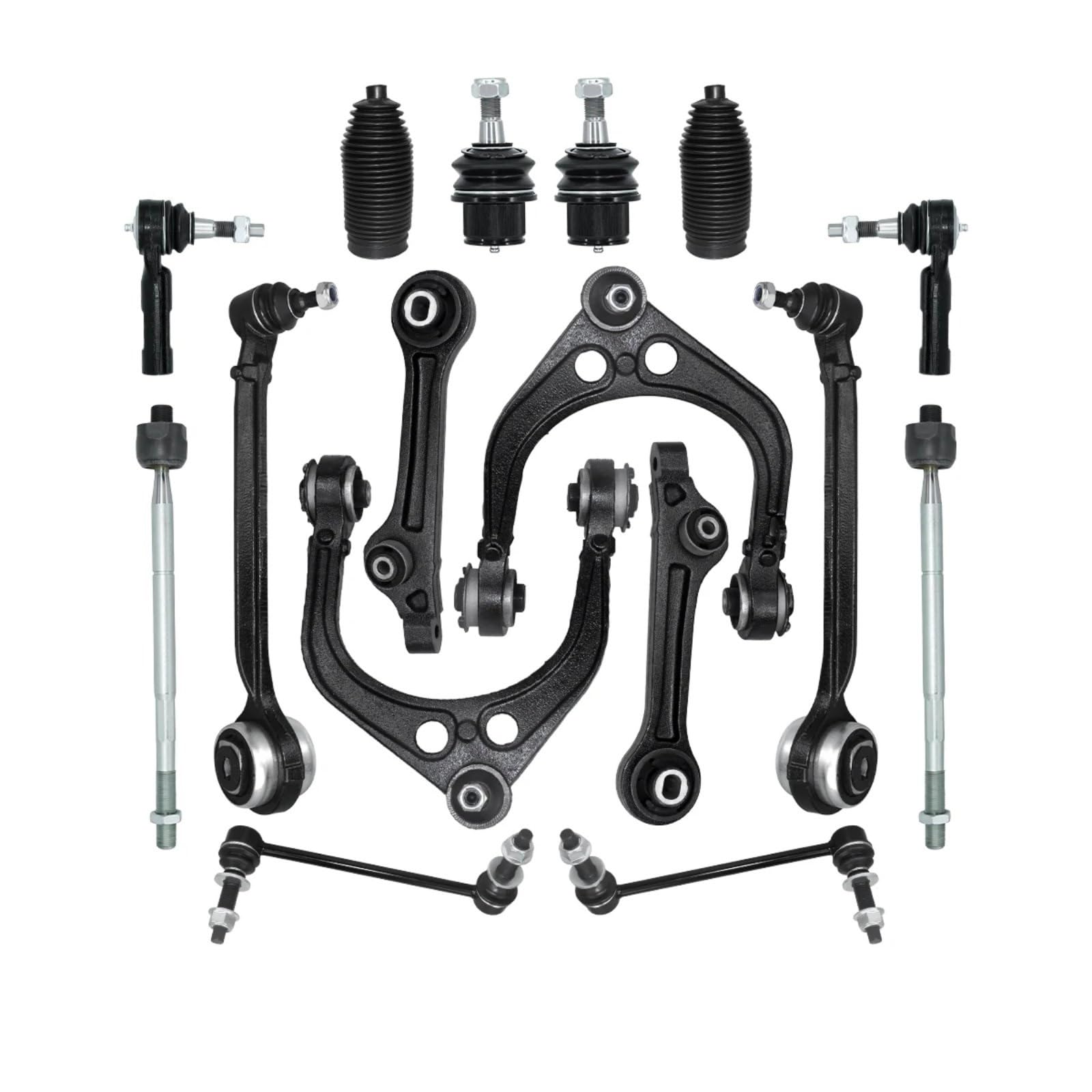 CHEFRU Querlenker Mit Lager Kompatibel Mit Chrysler Für 300 RWD 2015 2016 2017 2018. 16-teiliger Vorderer Oberer Unterer Querlenker-Stabilisator-Stabilisator-Verbindungssatz K620177 K620178 von CHEFRU