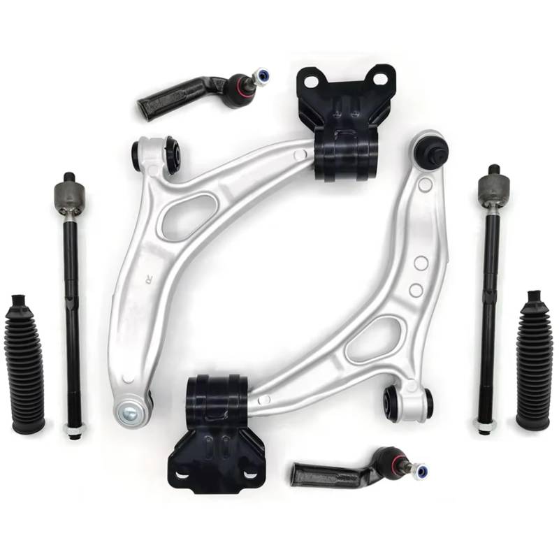 CHEFRU Querlenker Mit Lager Kompatibel Mit Ford Für Focus Für C-Max 2012 2013 2014 2015 2016, Vorderer Unterer Querlenker, Aufhängungsstabilisator, Spurstangenkopf-Manschetten-Kits von CHEFRU