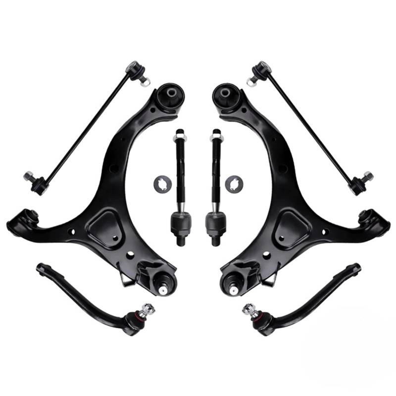 CHEFRU Querlenker Mit Lager Kompatibel Mit Hyundai Für Santa Fe 2007 2008 2009 2010 2011 2012. 8-teiliges Set Für Vordere Untere Querlenker-Stabilisatorverbindungen OEM: MS90152 MS90153 von CHEFRU
