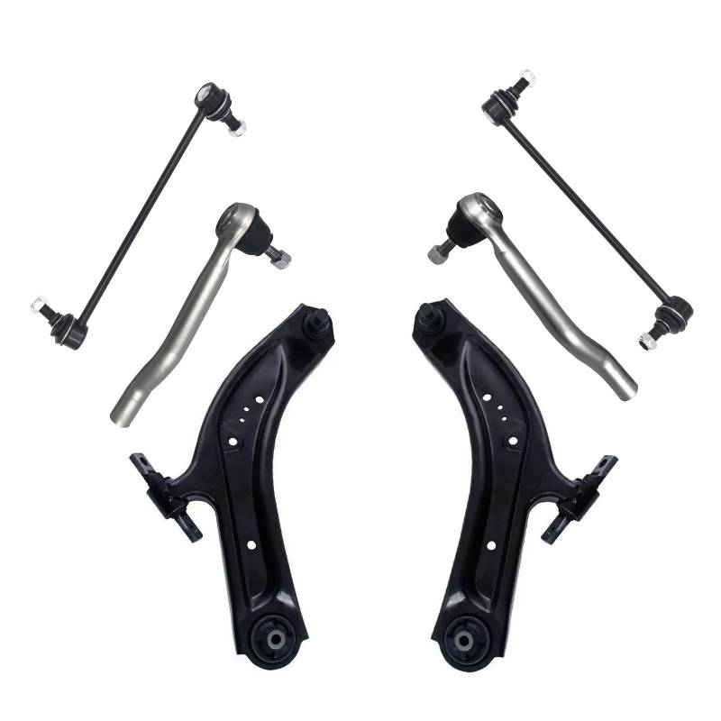 CHEFRU Querlenker Mit Lager Kompatibel Mit Nissan Für Rogue 2014 2015 2016 2017 2018 2019 GS301169 GS301168 6-teiliger Vorderer Unterer Querlenker Kugelgelenk Spurstangenkopf-Aufhängungssatz von CHEFRU