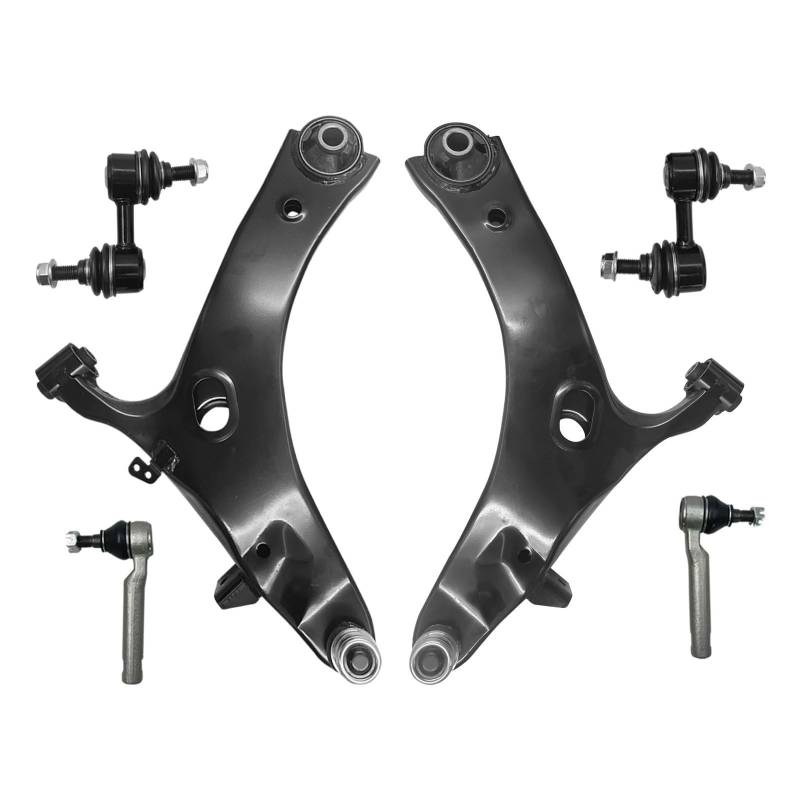 CHEFRU Querlenker Mit Lager Kompatibel Mit Subaru Für Forester 2009–2013 Für Impreza WRX 2011–2014 6-teiliger Vorderer Unterer Querlenker Sway Bar Link Spurstangensatz MS801051 MS801052 K750049 von CHEFRU