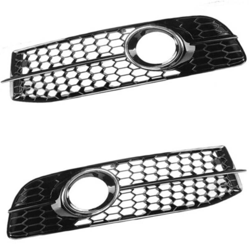 Kompatibel Mit A6 C6 2008 2009 2010 2011, 1 Paar Frontstoßstangengitter, Nebelscheinwerfer, Lampengitter, Abdeckung 4F0807682Q01C stoßstange Grill(Chrome) von CHEFRU