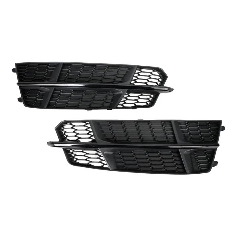 Kompatibel Mit A6 C7 2014 2015 2016 2017 2018. 1 Paar Frontstoßstange, Nebelscheinwerfer, Kühlergrill-Abdeckung, 4G0807681AN stoßstange Grill(Black) von CHEFRU