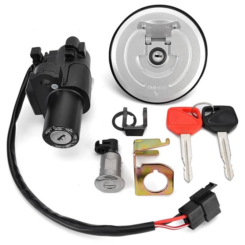 Motorrad Zündschalter Kompatibel Mit Cbr250r 2011-2018 Für Cb250f Für Cb250f Abs 2015 2016 2017 Motorrad Tankdeckel Zündschalter Sperrschlüsselsatz 35010k33700 von CHEFRU