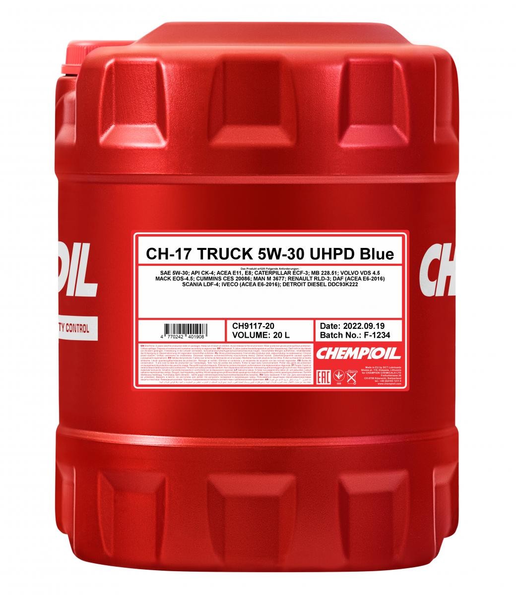 CHEMPIOIL Motoröl MERCEDES-BENZ,IVECO,ISUZU CH9117-20 Motorenöl,Öl,Öl für Motor CHEMPIOIL Motoröl MERCEDES-BENZ,IVECO,ISUZU CH9117-20 Motorenöl,Öl,Öl für Motor von CHEMPIOIL
