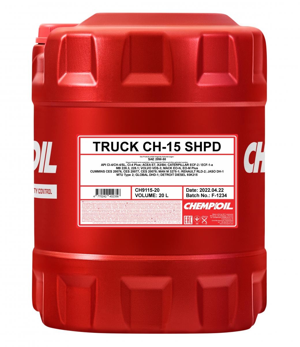 CHEMPIOIL Motoröl VW,MERCEDES-BENZ,AUDI CH9115-20 ACEAA3B3E2E3,APISLCFCG4,MAN3275 Motorenöl,Öl,Öl für Motor MB22912281 CHEMPIOIL Motoröl VW,MERCEDES-BENZ,AUDI CH9115-20 ACEAA3B3E2E3,APISLCFCG4,MAN3275 Motorenöl,Öl,Öl für Motor MB22912281 von CHEMPIOIL
