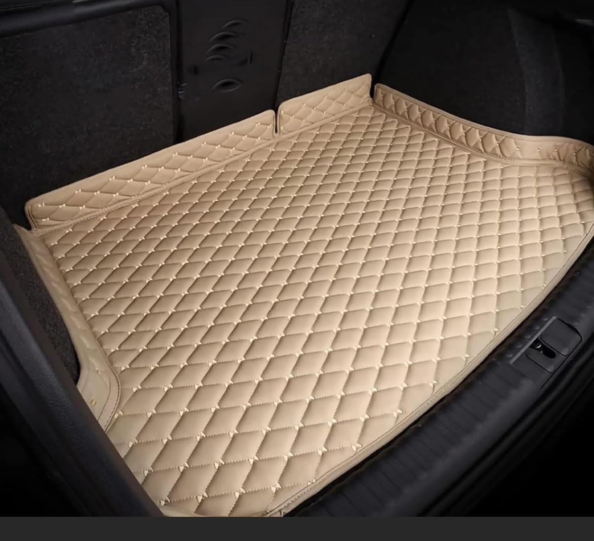 Auto Kofferraummatten für Lexus NX II (AZ20) 2021 2022 2023 2024-,Langlebiges Wasserdicht Kratzfest Leder Kofferraumwanne Schutzmatte Innenraum ZubehöR,A/Beige von CHENLILI