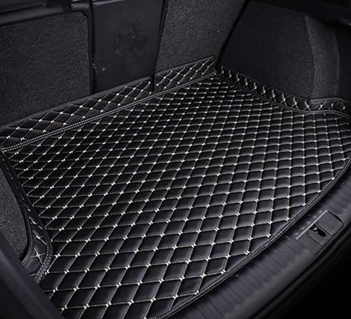 Auto Kofferraummatten für Lexus NX II (AZ20) 2021 2022 2023 2024-,Langlebiges Wasserdicht Kratzfest Leder Kofferraumwanne Schutzmatte Innenraum ZubehöR,A/Black-Beige von CHENLILI