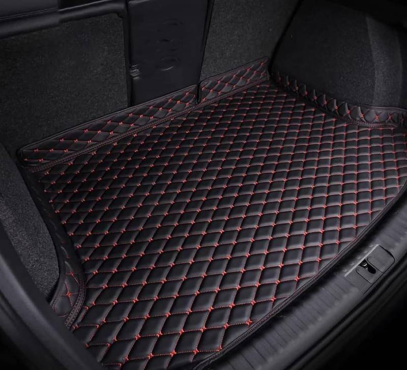 Auto Kofferraummatten für Lexus NX II (AZ20) 2021 2022 2023 2024-,Langlebiges Wasserdicht Kratzfest Leder Kofferraumwanne Schutzmatte Innenraum ZubehöR,A/Black-Red von CHENLILI