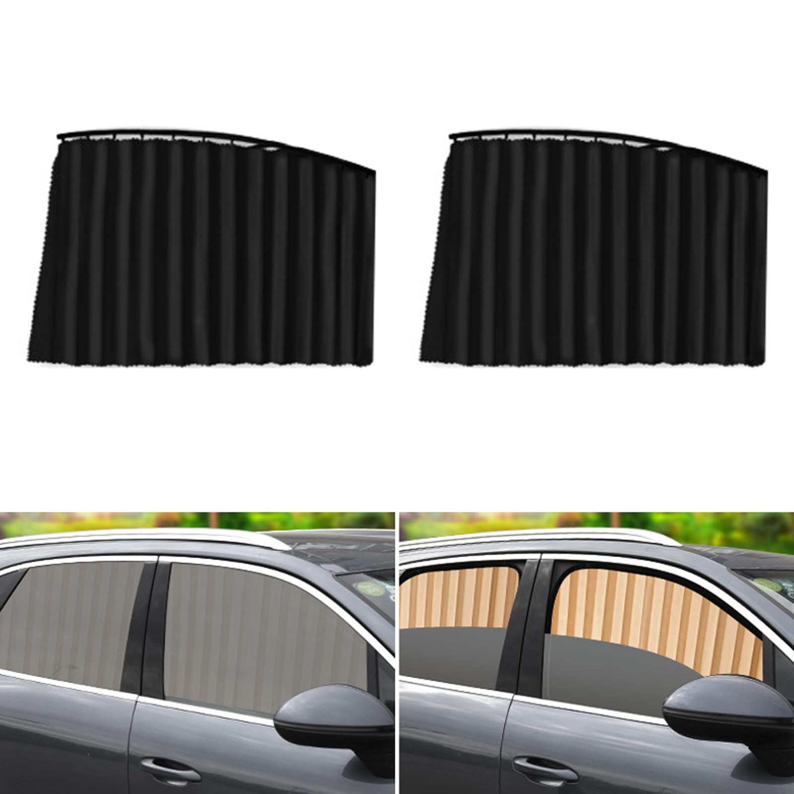 Universal Fit Magnetic Car Side Window Privacy Sunshade, Magnetische Auto Seitenfenster Sichtschutz Sonnenblende, Sonnenschutz Auto, Einziehbare Sonnenschutz für Personenkraftwagen (Schwarz-Rücken) von CHENRI