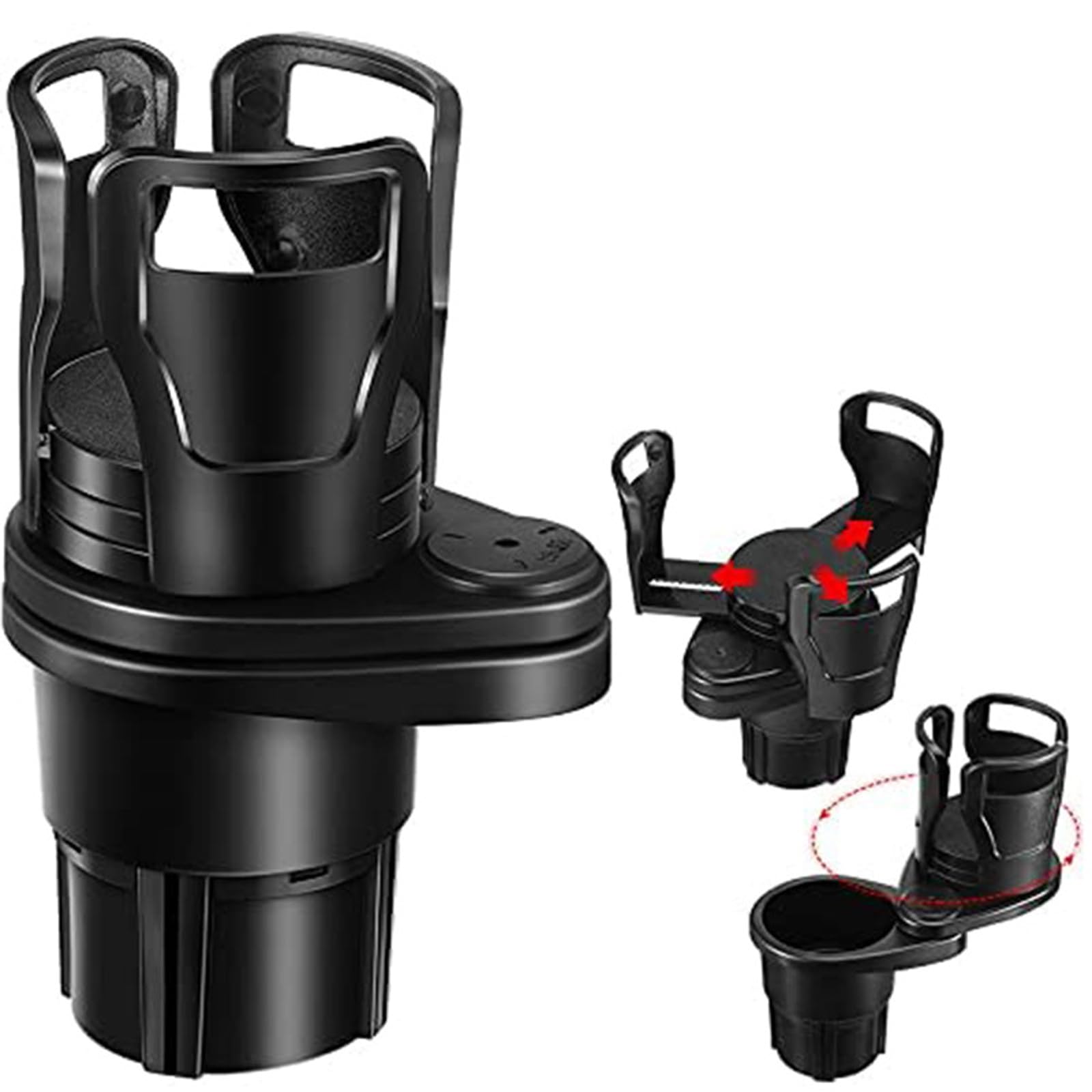 Welldupo Cup Holder, Welldupo All Purpose Car Cup Holder, 2 in 1 Auto Getränkehalter, 360° Drehbarer Auto Tisch Tablett, Multifunktional Auto Becherhalter Expander für Getränke, Lebensmittel (Matte) von CHENRI