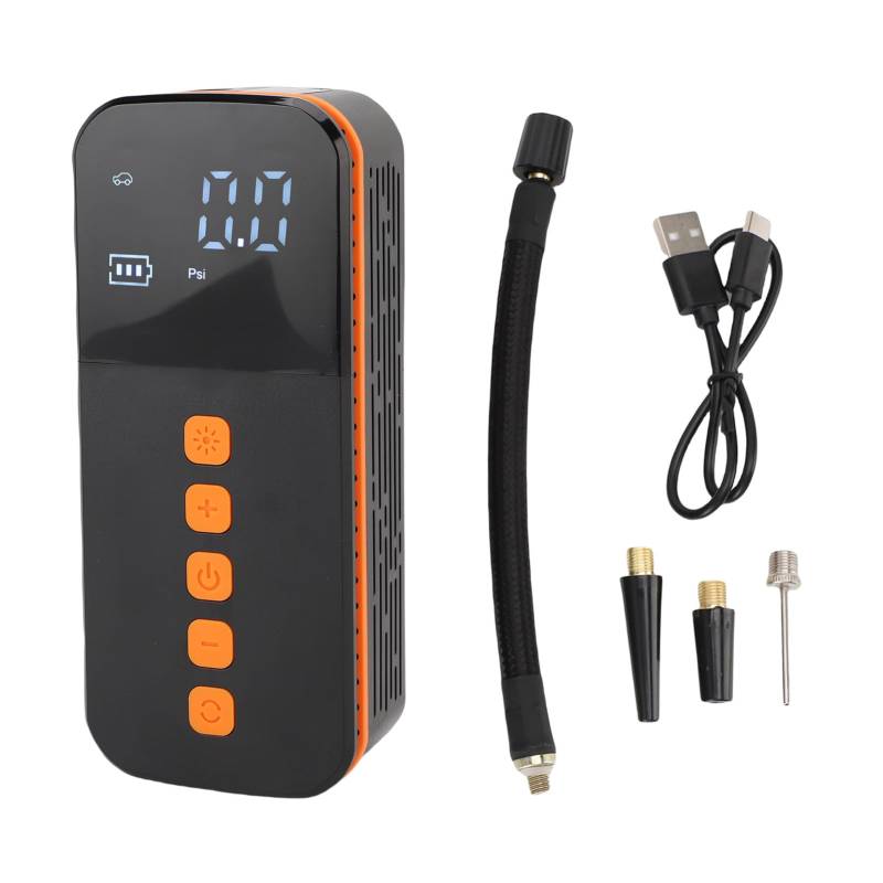 CHEOTIME -Reifen -Inflator tragbarer Luftkompressor, Auto -Reifenluftpumpe mit LED Light Auto Stopp Digitalanzeige 3000 mAh ABS -Batterie für Autoreifen, Motorrad, Fahrrad, Ball von CHEOTIME