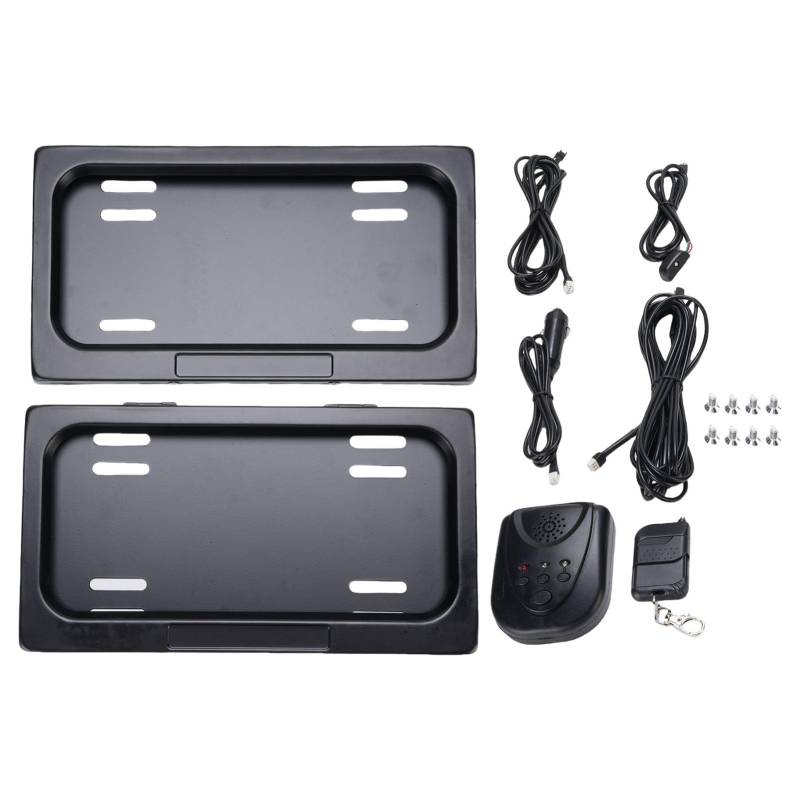 Cheotime Electric Nict Plate Frame, 2 PCS Iron Weatherfous Electric Car Plate Frame mit Fernbedienung für US -Standard -Elektrofahrzeuge von CHEOTIME