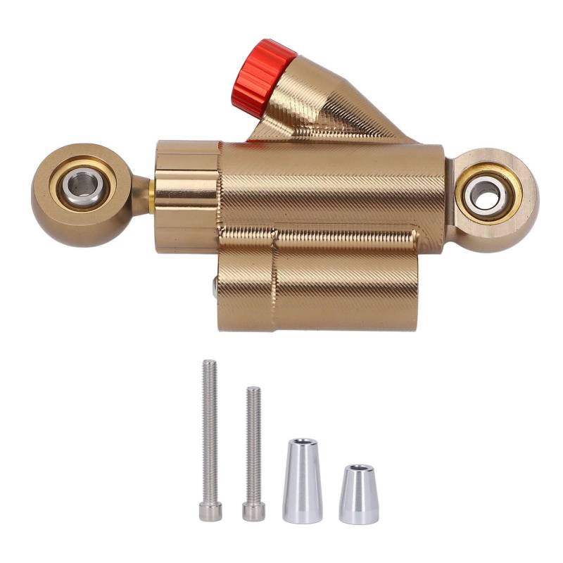 Cheotime Motorcycle Lenkung Dämpfer, CNC Aluminiumlegierung universeller Lenkdämpfer Stabilisator Sicherheitskontrolle Ersatz Lenkung Dämpfer für Street Bike Motorrad (Gold) von CHEOTIME