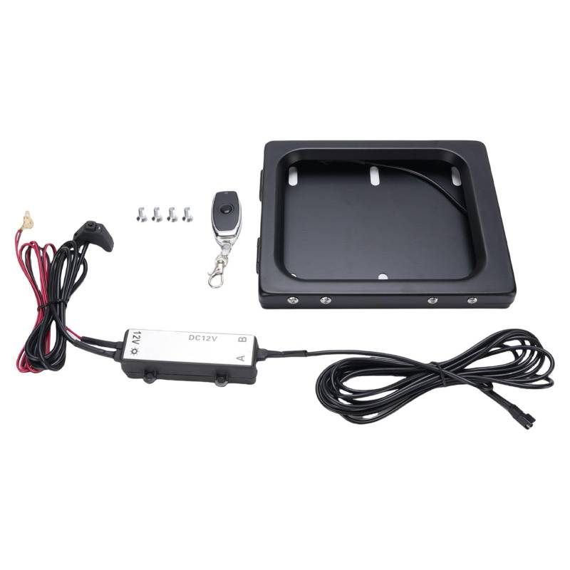 Cheotime US Motorcycle Senders Plate Frame, Flip Cover versteckte Eisenmotorbike -Nummernschildhalter mit Fernbedienung für Elektromobile und Motorrad von CHEOTIME
