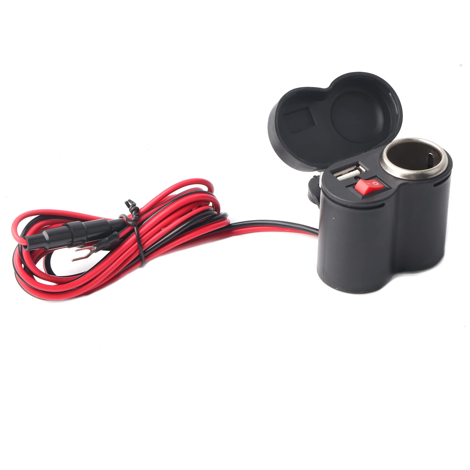 Wasserdichte USB-Buchse, 12 V DC, Motorrad-Steckdose, Ladegerät, Zigarettenanzünder, USB-Ladegerät, 5 V, 2 A, Motorrad-Handy-Ladegerät Mit Motorrad-Zigarettenanzünder-Halterung Am Lenker Für Handys/Ta Wasserdichte USB-Buchse, 12 V DC, Motorrad-Steckdose, Ladegerät, Zigarettenanzünder, USB-Ladegerät, 5 V, 2 A, Motorrad-Handy-Ladegerät Mit Motorrad-Zigarettenanzünder-Halterung Am Lenker Für Handys/Ta von CHEOTIME