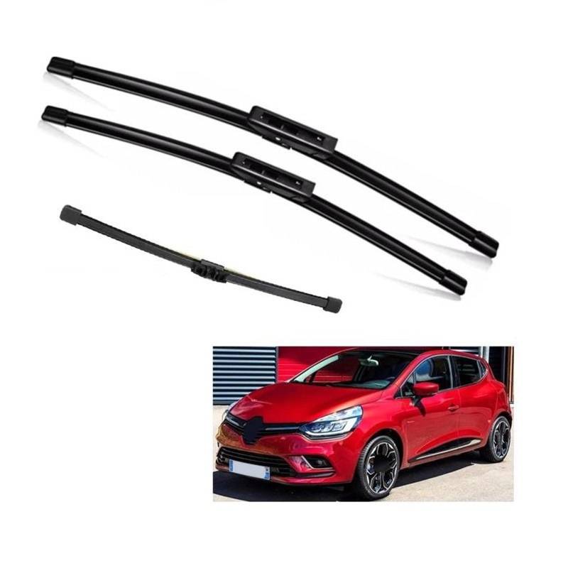 Scheibenwischer Für Renault Clio 4 2012-2019 Wischer Vorne Hinten Wischer Klingen Windschutzscheibe Windschutz Front Fenster 26 "+ 14" + 10" (Farbe : Front Rear 3pcs) von CHEWYZ