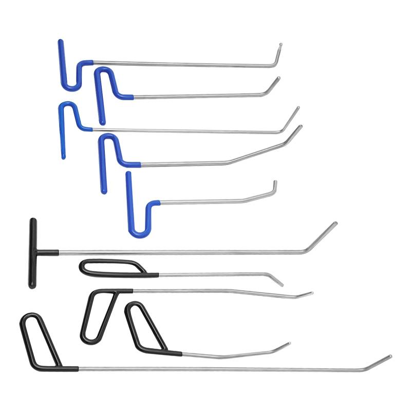 CHFUNE 10 Types of Dent Repair Iron Bars, Dellen Reparaturset Auto, Ausbeulwerkzeug, Hagelreparaturset Lacklose Dellenentfernung Abzieher Sets Autotür Dings Reparatur Handwerkzeuge von CHFUNE