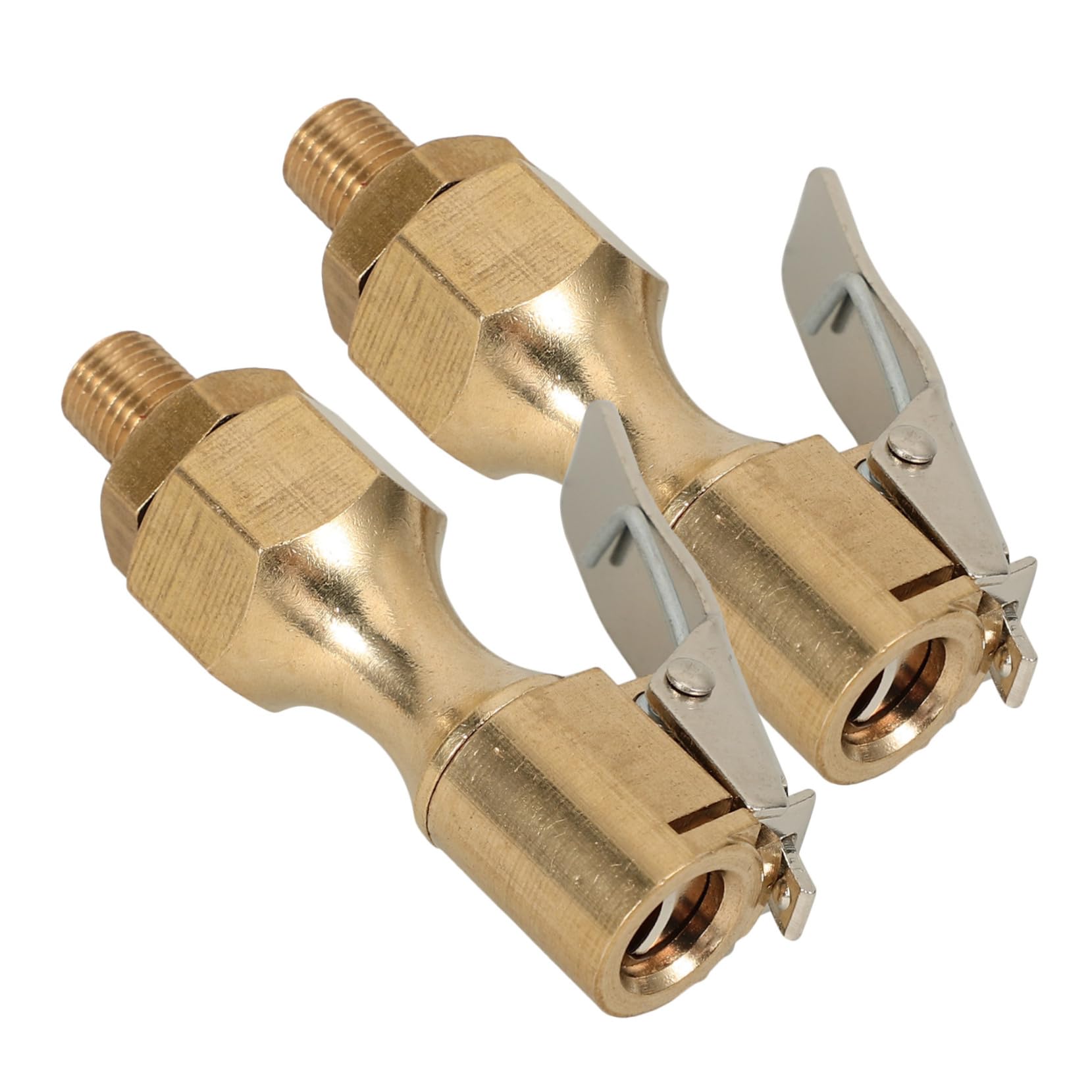 CHICAMPERA 2Stücke Reifenfüller Spannfutter Verriegelbares Clipfutter für Auto Reifen Kompatibel mit Luftpumpen und Druckmessgeräten Langlebig und Sicher von CHICAMPERA