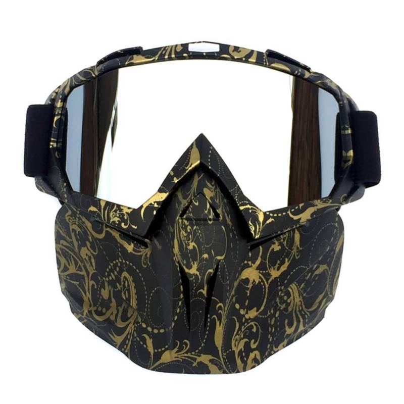 HCMAX Motorrad Schutzbrillen Brille Abnehmbare Gesichtsmaske Helm Nebelfest Winddicht Fahrradbrille zum Offroad Reiten Passen Männer Frau von CHICHL