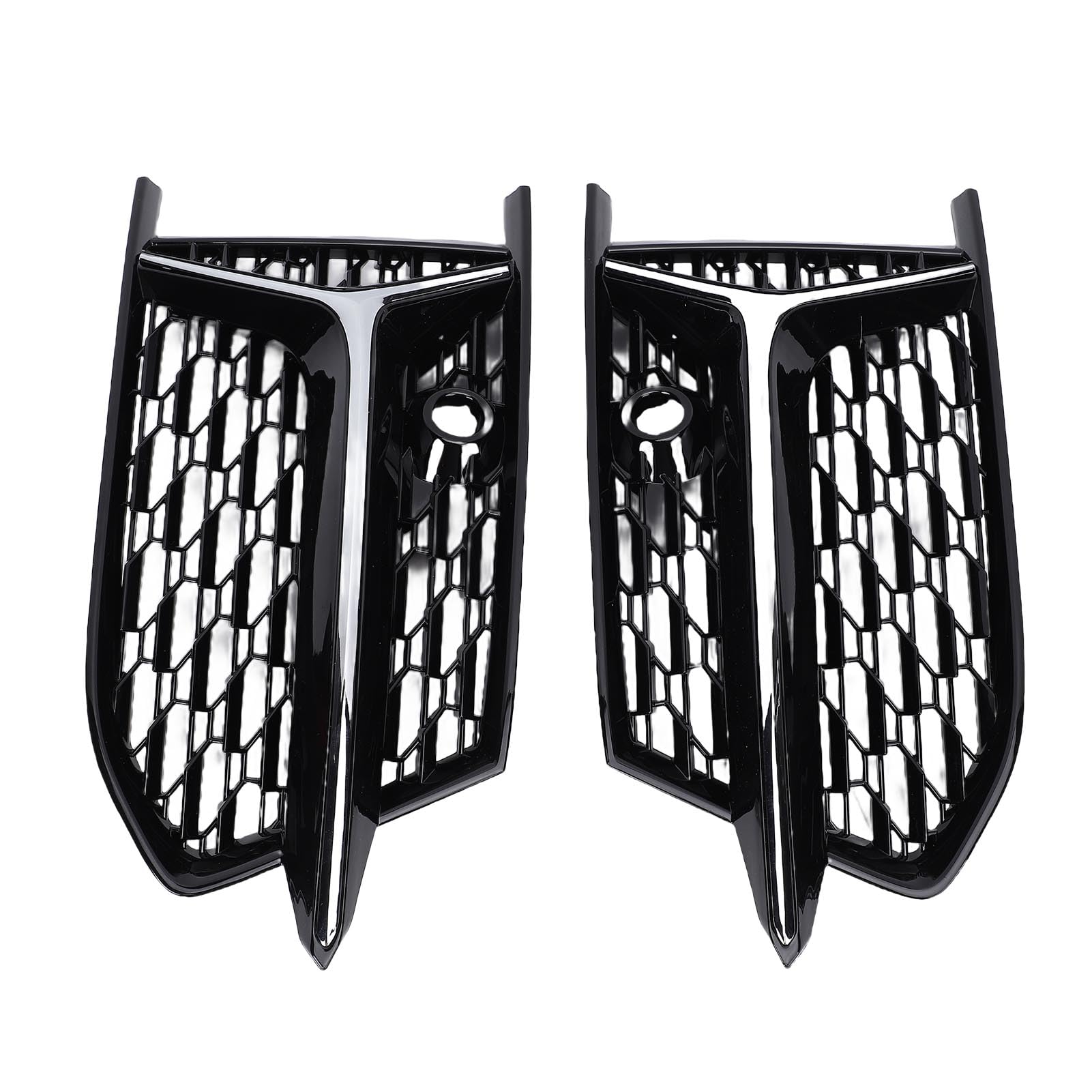1 Paar Fog Light Cover Kühlergrill Vordere Stoßfänger Leichtkühlerabdeckung 4K0807151a Nebelscheinwerbung Lünette Grill Ersatz für Linie S6 C8 2018-2025 (Chrome) von CHICIRIS