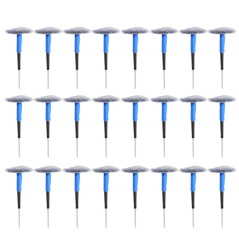 24 Stück Auto Motorrad Universal Tubeless, Reifenpanne Reparatur Pilz Plug Patch Gum(36 * 4mm) von CHICIRIS