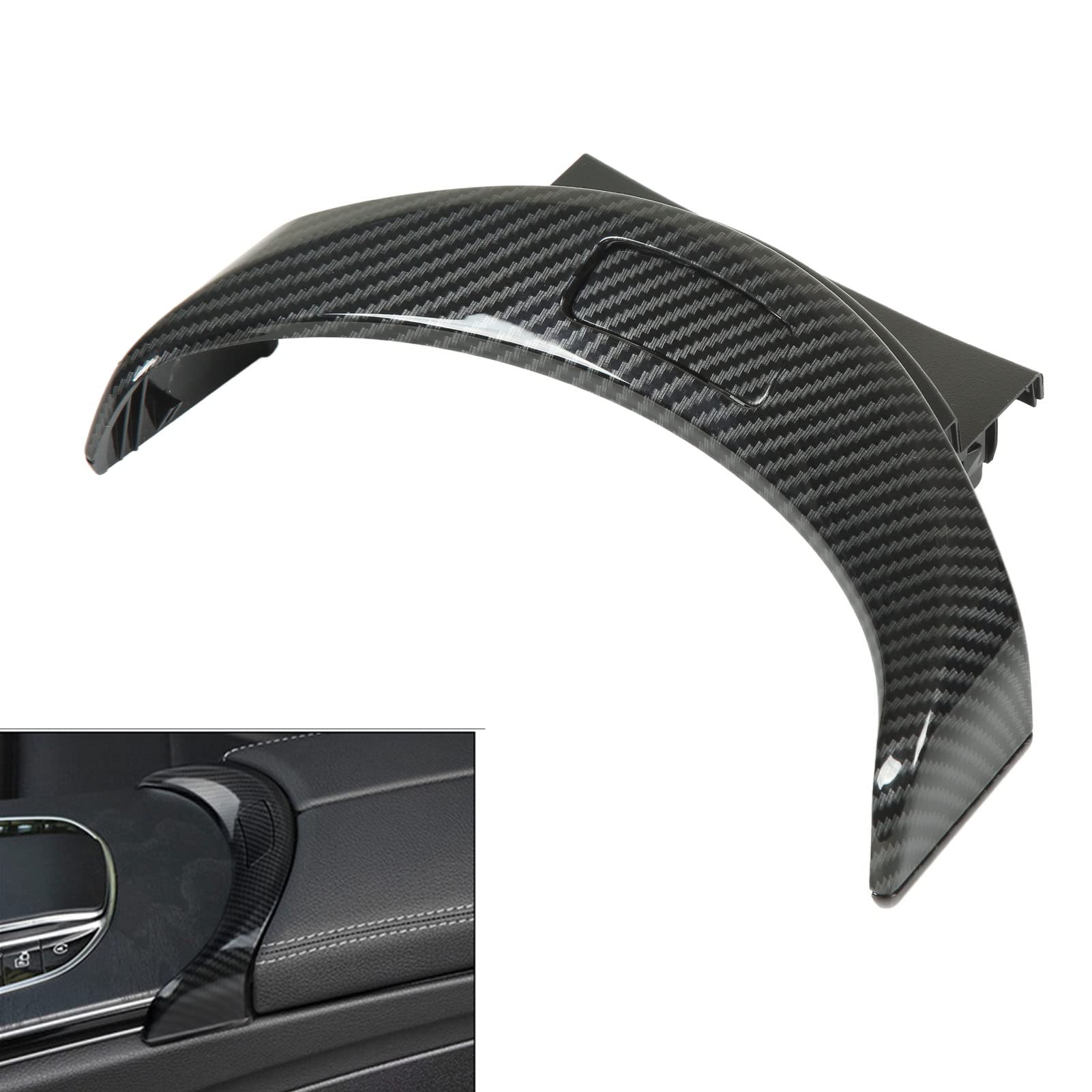 CHICIRIS Armlehnenbox-Tastenplatte 2056803407 2056803307 Armlehnen-Aufbewahrungsbox-Entriegelungsschalterknopf für W205 C200 C250 C300 W253 GLC260 GLC200 (Kohlefaser-Stil) von CHICIRIS