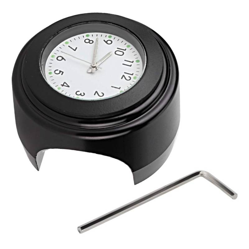 CHICIRIS Motorrad Uhr, Motorrad Modifikation Lenker Mount Wasserdicht Quarz Uhr Zubehör (Schwarzes weißes Zifferblatt) von CHICIRIS