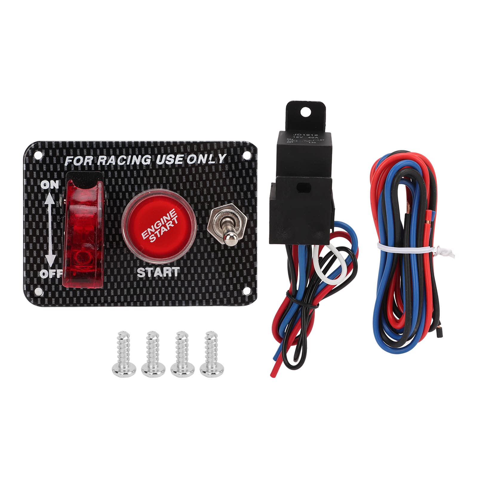 CHICIRIS Universal Carbon Fiber Style 12V Zündschalter Panel Aluminiumlegierung Motor Start Druckknopf für Auto CHICIRIS Universal Carbon Fiber Style 12V Zündschalter Panel Aluminiumlegierung Motor Start Druckknopf für Auto von CHICIRIS